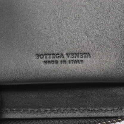 Bottega Veneta Round Long Wallet Intrecciato Dark Gray Leather Intrecciato
