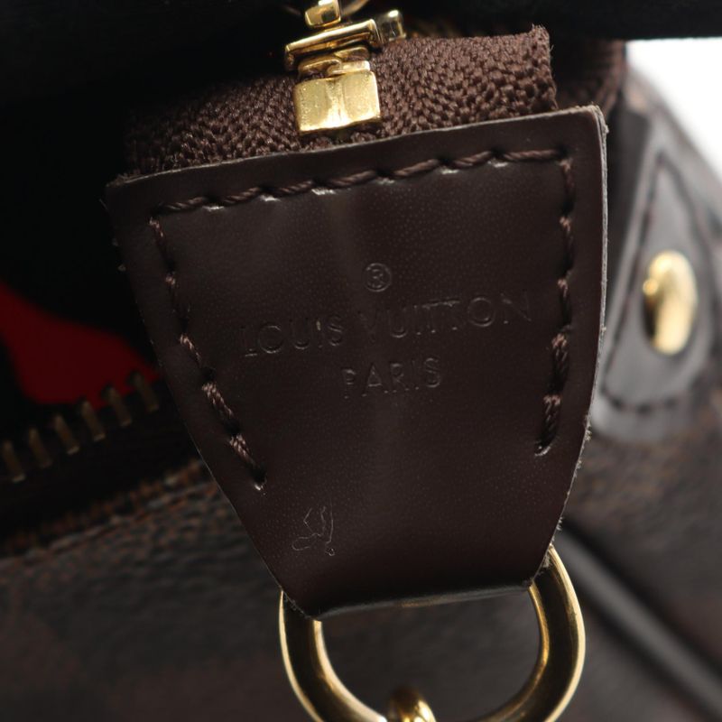 Louis Vuitton Handbag Eva Damier Ebene N55213 PVC Coated Canvas Leather Eva