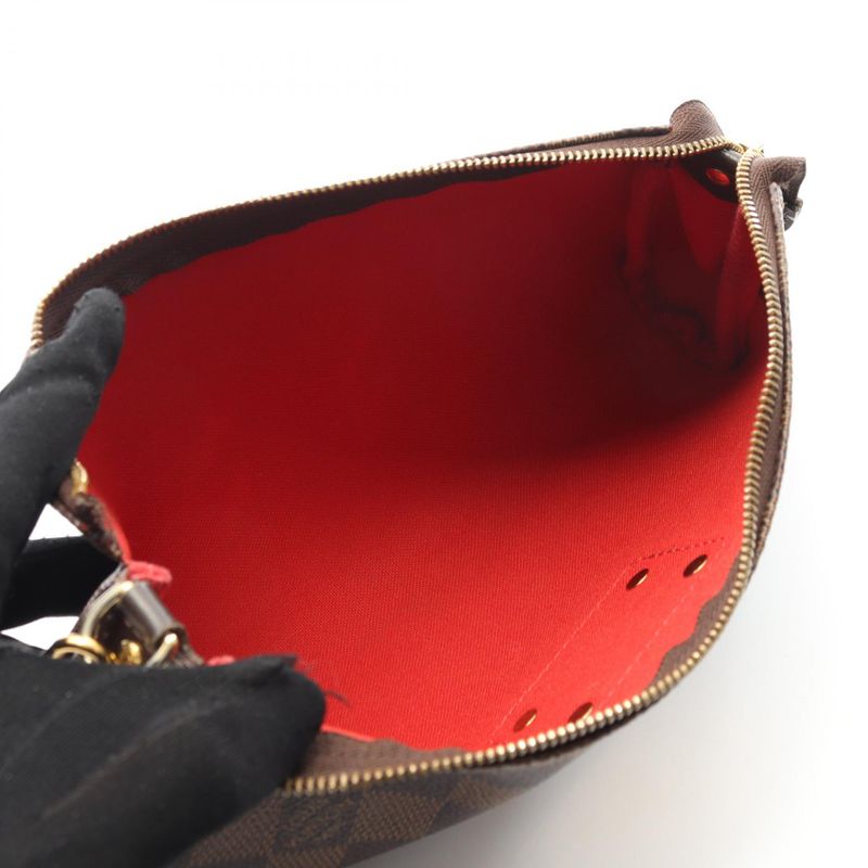 Louis Vuitton Handbag Eva Damier Ebene N55213 PVC Coated Canvas Leather Eva