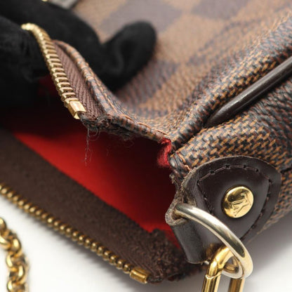 Louis Vuitton Handbag Eva Damier Ebene N55213 PVC Coated Canvas Leather Eva