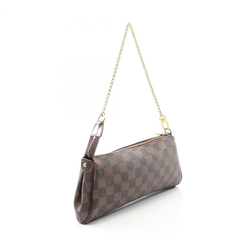 Louis Vuitton Handbag Eva Damier Ebene N55213 PVC Coated Canvas Leather Eva