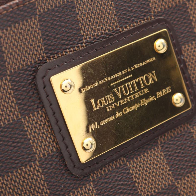 Louis Vuitton Handbag Eva Damier Ebene N55213 PVC Coated Canvas Leather Eva