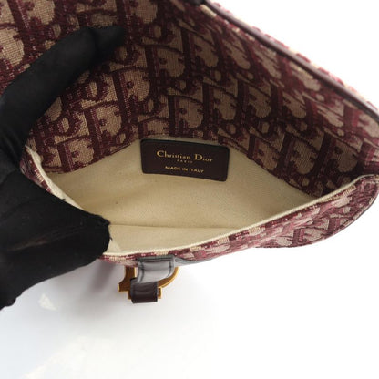 Dior Waist Bag Saddle Oblique Bordeaux Canvas Leather Oblique Saddle Flat Belt