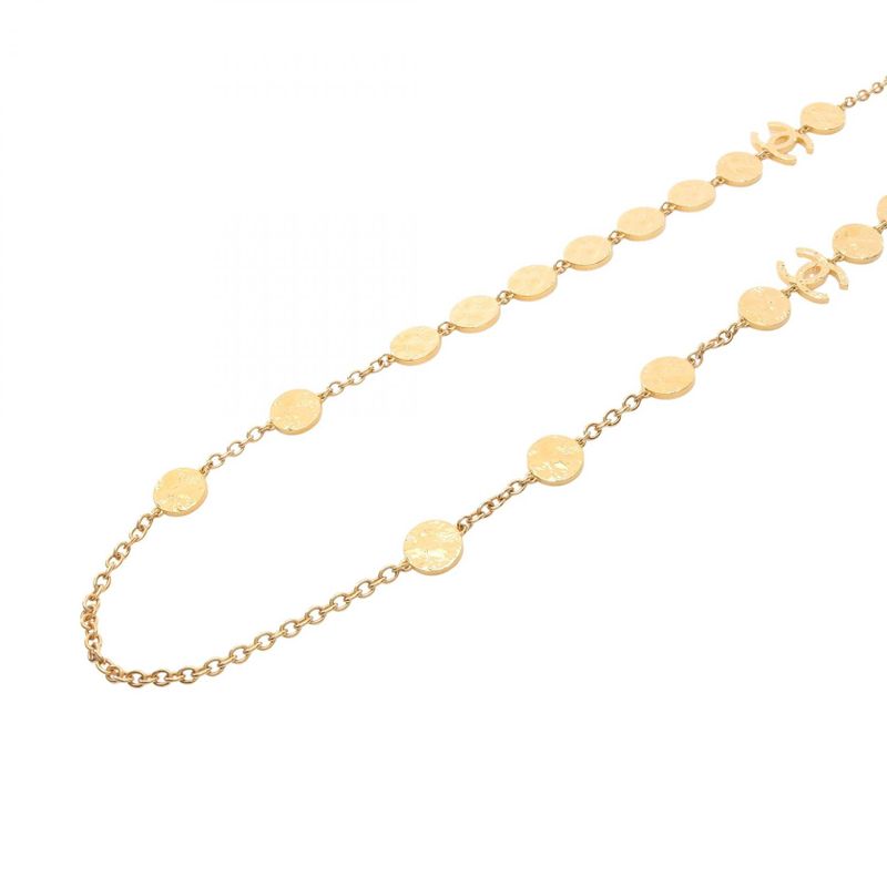 Chanel Necklace Coco Mark GP (gold Plated) Enamel Long Necklace L24c Ladies