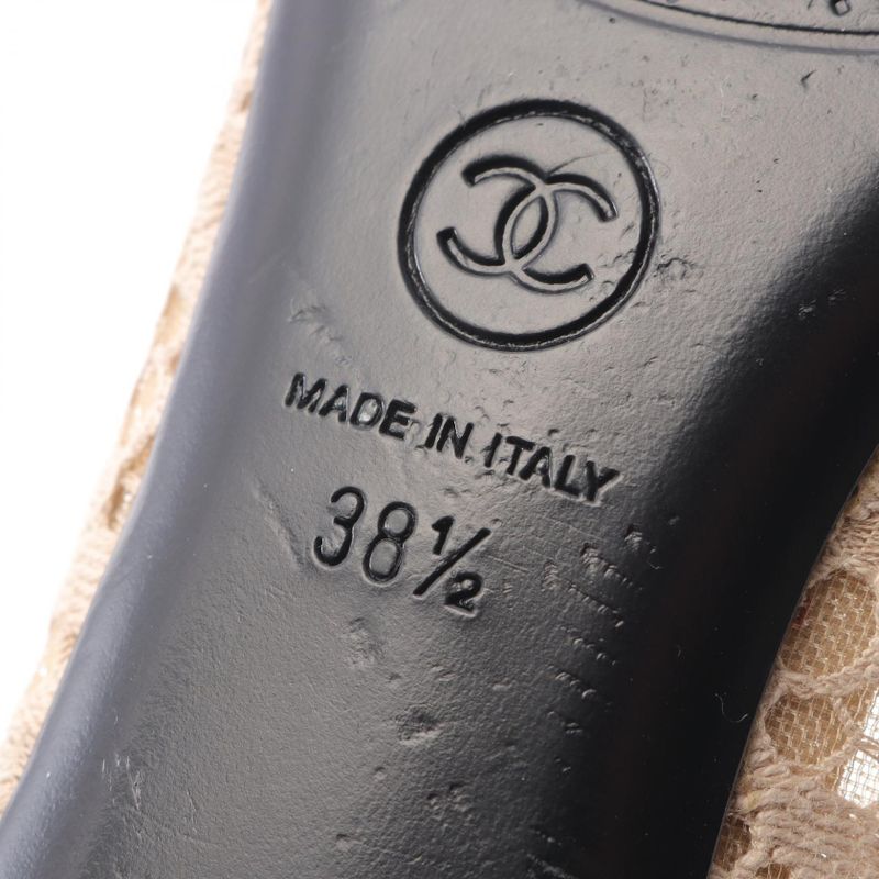 Chanel Beige Black Other Slip-on Women's Used a