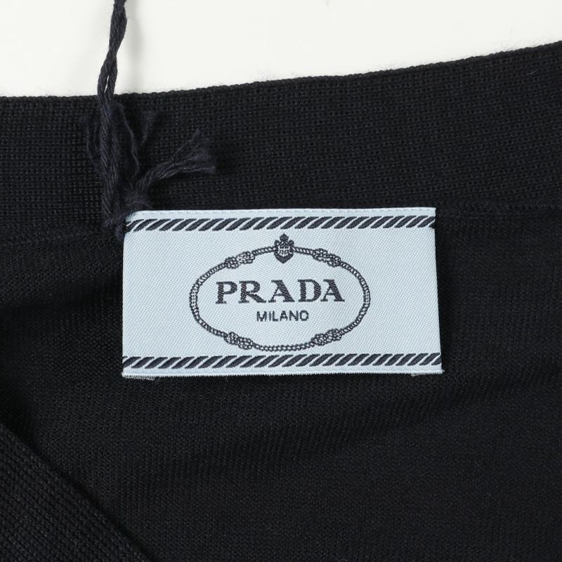 Prada Cardigan Dna00s Navy Wool Knit Cardigan Women's Never Used