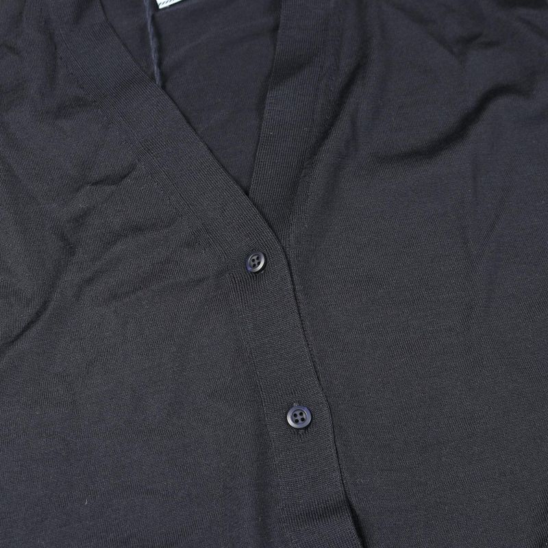 Prada Cardigan Dna00s Navy Wool Knit Cardigan Women's Never Used