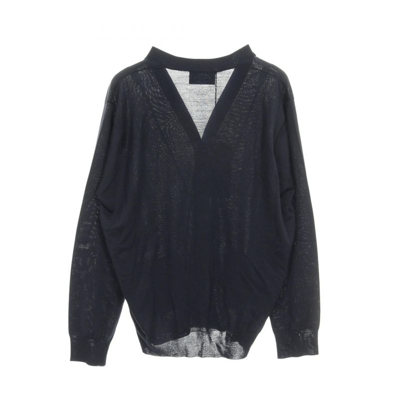 Prada Cardigan Dna00s Navy Wool Knit Cardigan Women's Never Used