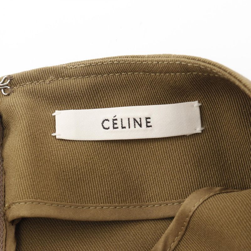Celine Skirt 2 2n53 6276 Khaki Wool Celine Skirt Wool Ladies Used a