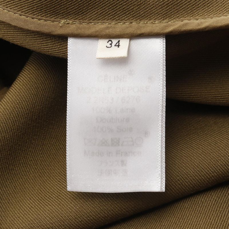 Celine Skirt 2 2n53 6276 Khaki Wool Celine Skirt Wool Ladies Used a