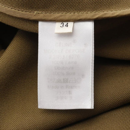 Celine Skirt 2 2n53 6276 Khaki Wool Celine Skirt Wool Ladies Used a