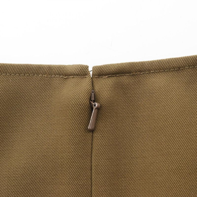 Celine Skirt 2 2n53 6276 Khaki Wool Celine Skirt Wool Ladies Used a