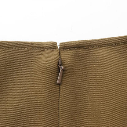 Celine Skirt 2 2n53 6276 Khaki Wool Celine Skirt Wool Ladies Used a