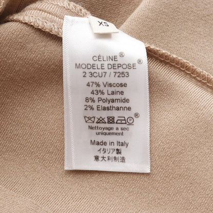 Celine Knit 2 3cu7 7253 Beige Rayon Wool Celine Top Laneen Women Used B