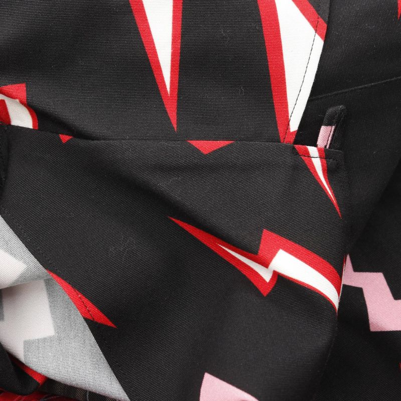 Prada Double Match Ucs319 Red Bk Cotton Shirt Men's Used a