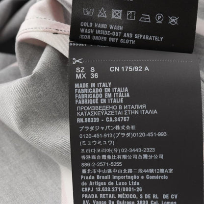 Prada Double Match Ucs319 Red Bk Cotton Shirt Men's Used a