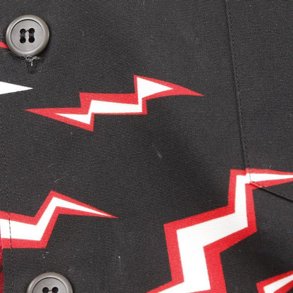 Prada Double Match Ucs319 Red Bk Cotton Shirt Men's Used a