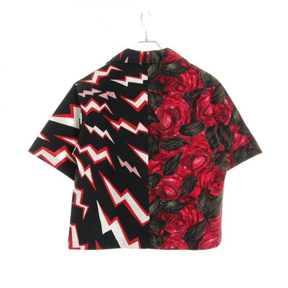 Prada Double Match Ucs319 Red Bk Cotton Shirt Men's Used a