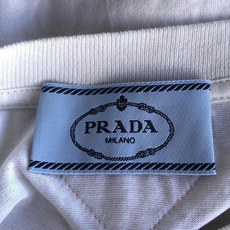 Prada Short Sleeve T-Shirt Size XS Women - White and Navy Crew Neck