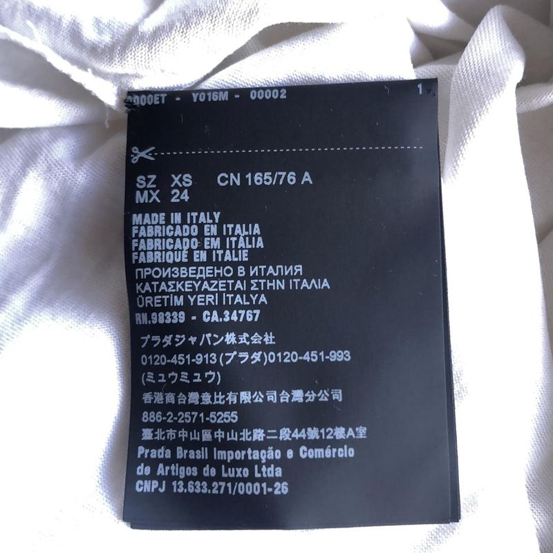 Prada Short Sleeve T-Shirt Size XS Women - White and Navy Crew Neck