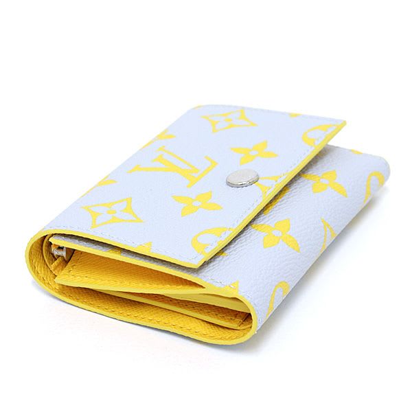 Louis Vuitton Victor Wallet Monogram Glow Canvas Gray Yellow Compact