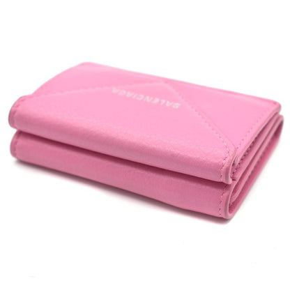 Balenciaga Trifold Wallet Paper Mini Wallet Pink Leather 62bs009