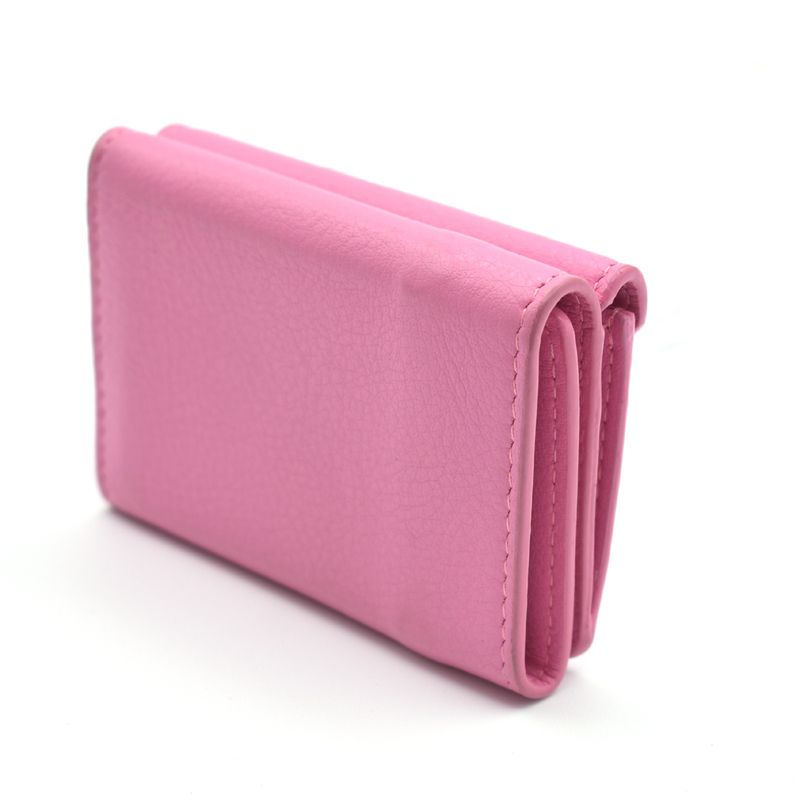 Balenciaga Trifold Wallet Paper Mini Wallet Pink Leather 62bs009