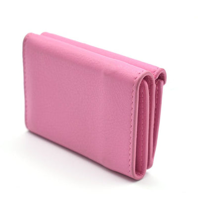 Balenciaga Trifold Wallet Paper Mini Wallet Pink Leather 62bs009