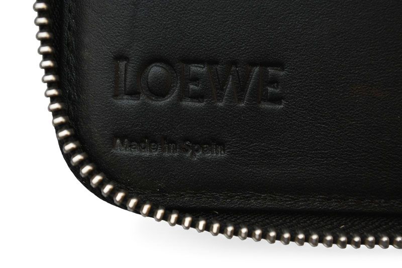 Loewe Wallet Loewe Long Wallet ZIP Around Anagram Grain Calf Leather Black