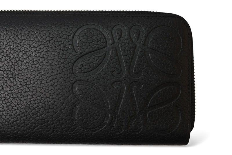 Loewe Wallet Loewe Long Wallet ZIP Around Anagram Grain Calf Leather Black