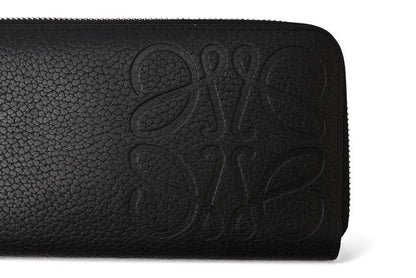 Loewe Wallet Loewe Long Wallet ZIP Around Anagram Grain Calf Leather Black