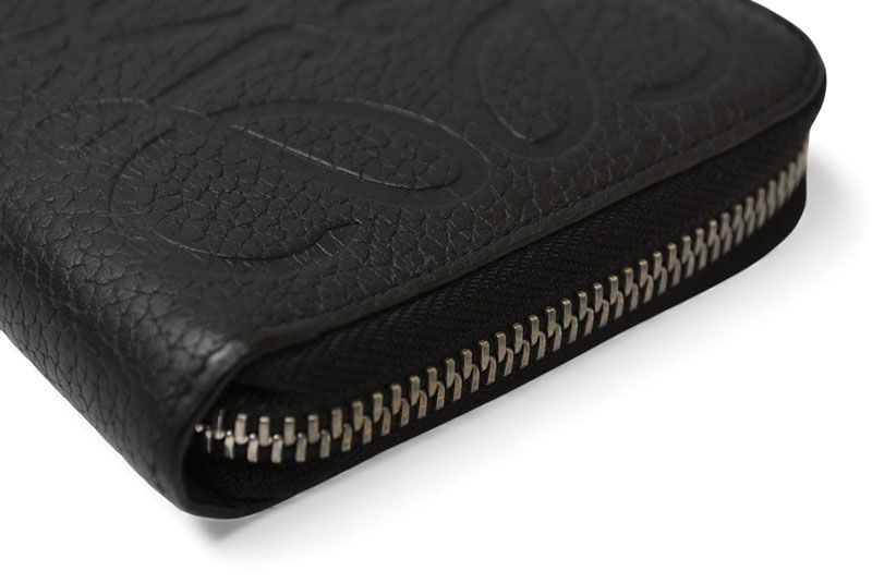 Loewe Wallet Loewe Long Wallet ZIP Around Anagram Grain Calf Leather Black