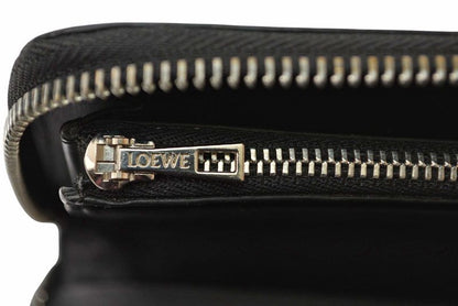 Loewe Wallet Loewe Long Wallet ZIP Around Anagram Grain Calf Leather Black