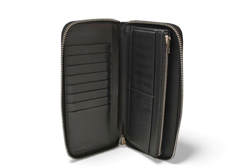 Loewe Wallet Loewe Long Wallet ZIP Around Anagram Grain Calf Leather Black