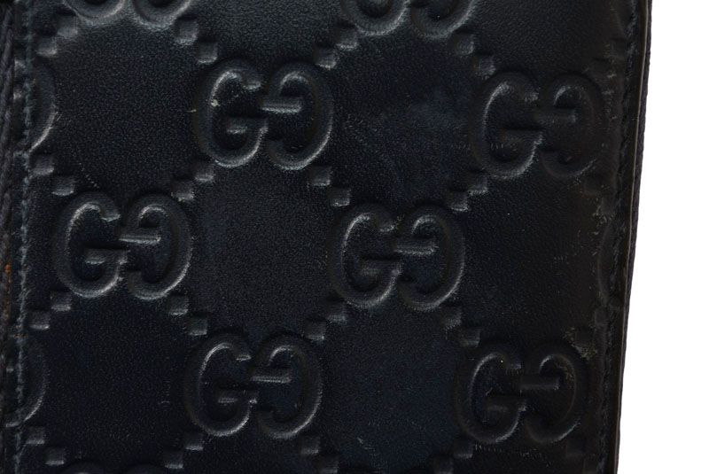 Gucci Wallet Gucci Long Wallet Round Zipper Webline Guccissima Dark Navy Red