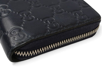 Gucci Wallet Gucci Long Wallet Round Zipper Webline Guccissima Dark Navy Red