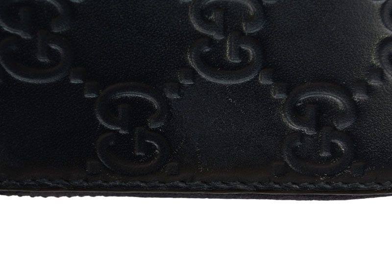 Gucci Wallet Gucci Long Wallet Round Zipper Webline Guccissima Dark Navy Red