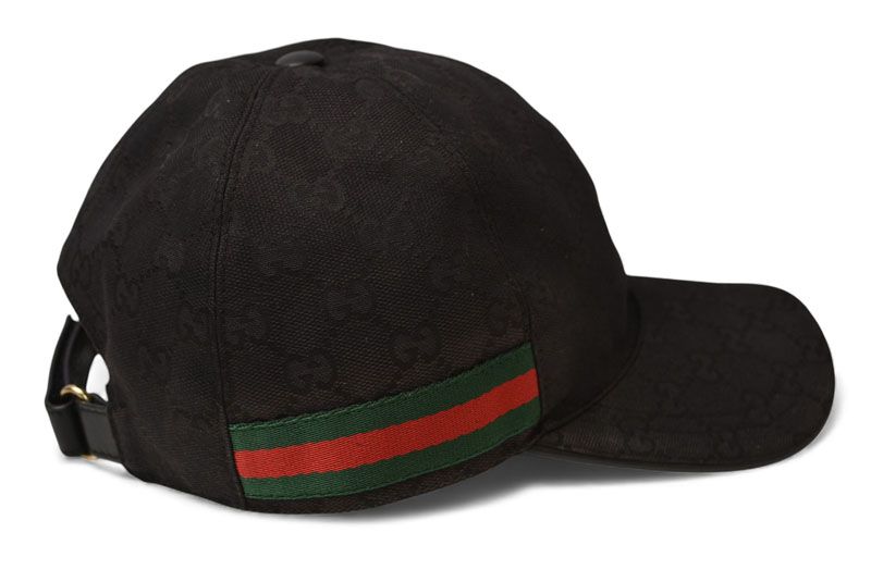 Gucci Baseball Cap Hat Gucci GG Black Red Green 200035 Kqwbg 1060 Size M 59cm