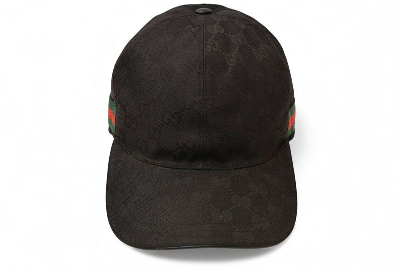 Gucci Baseball Cap Hat Gucci GG Black Red Green 200035 Kqwbg 1060 Size M 59cm