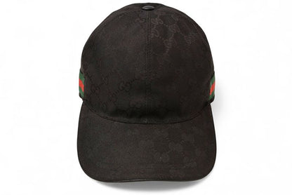 Gucci Baseball Cap Hat Gucci GG Black Red Green 200035 Kqwbg 1060 Size M 59cm