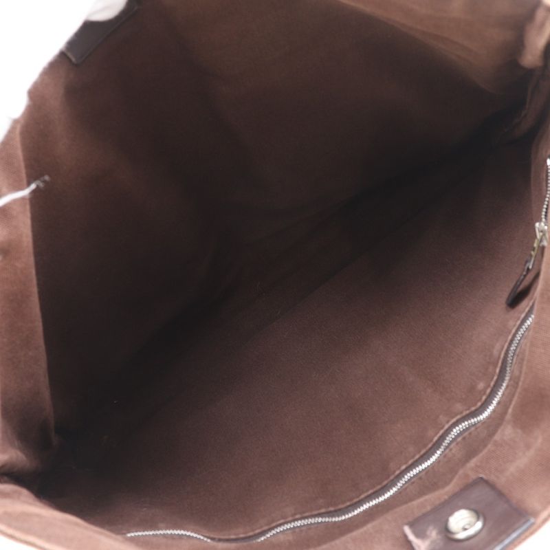 Hermes Troca Horizontal MM Cotton Canvas Brown Unisex Tote Bag