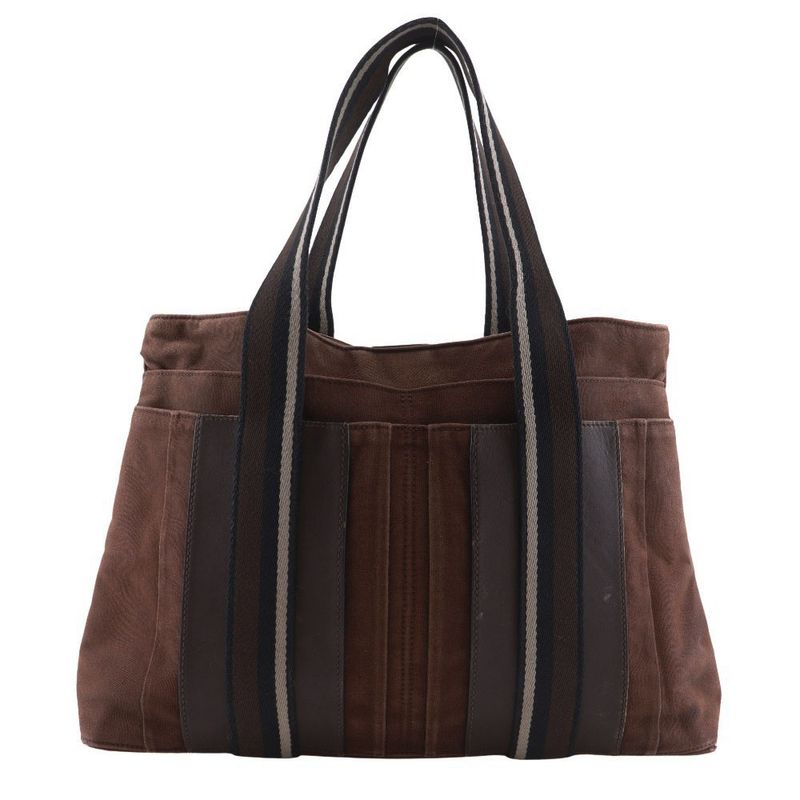 Hermes Troca Horizontal MM Cotton Canvas Brown Unisex Tote Bag