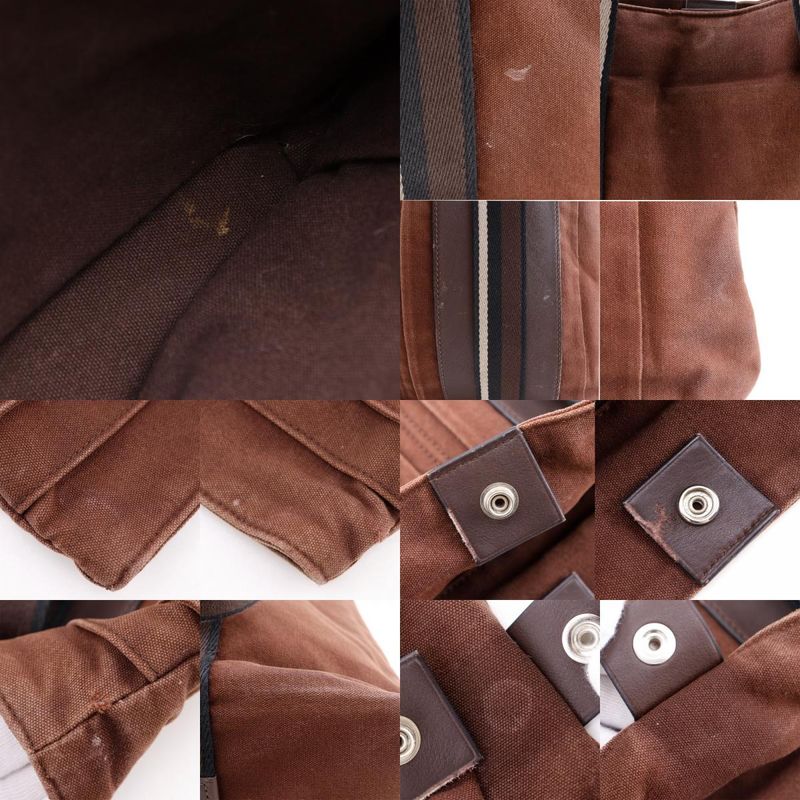 Hermes Troca Horizontal MM Cotton Canvas Brown Unisex Tote Bag