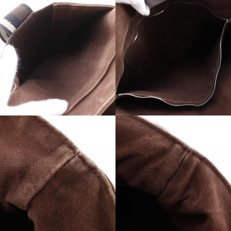Hermes Troca Horizontal MM Cotton Canvas Brown Unisex Tote Bag