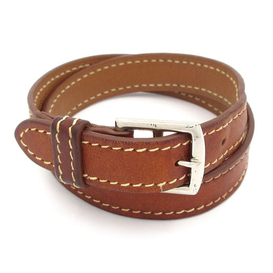 Hermes Leather Brown Size: S/ /silver