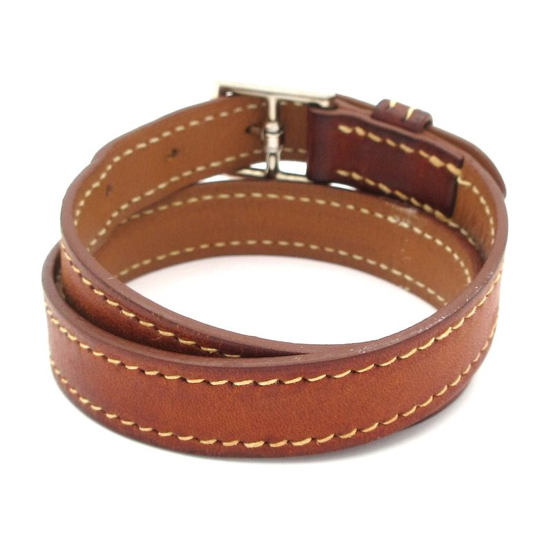 Hermes Leather Brown Size: S/ /silver