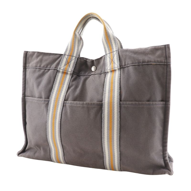 Hermes Fourre Tout MM Ginza Limited Edition Tote Bag Cotton Canvas Gray Unisex