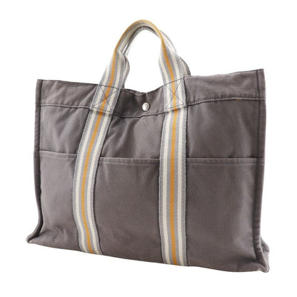 Hermes Fourre Tout MM Ginza Limited Edition Tote Bag Cotton Canvas Gray Unisex