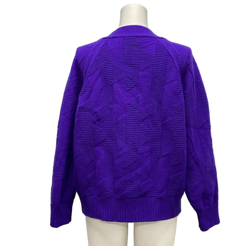 Hermes Size 40 M Women's College Small Fit Knit Purple Wool