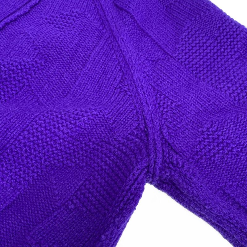 Hermes Size 40 M Women's College Small Fit Knit Purple Wool